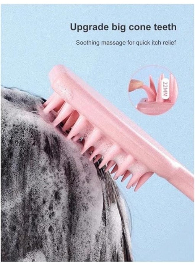 Silicone Scalp Massager Comb with Long Handle to Promote Scalp Blood Circulation Comfortable Massage Tool for Daily Use Multicolor - Image 4